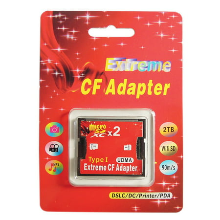 Memory Card Converter Adapter for DSLR Cameras,Micro SD SDHC SDXC TF to CF Adapter,High Quality Compact Flash Type I Card Converter(Single/Dual