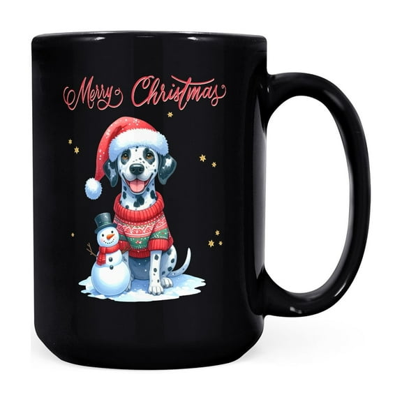 Merry Christmas Woofmas Xmas Noel Dalmatian Santa Snowman Mug Dog Lover Coffee Tea Cup - 13016
