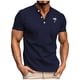 thumbnail image 2 of Tops para hombre, blusas y camisas de manga corta con cuello redondo para hombre, blusas casuales con estampado de botones, manga corta, cuello vuelto, blusas de poliéster para hombre, 2 of 6