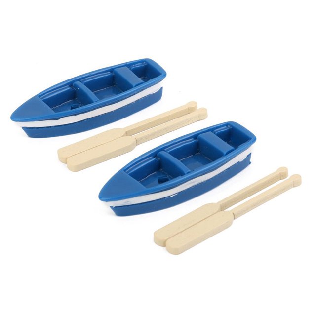 2 juegos de microadornos de musgo para barcos (azul)