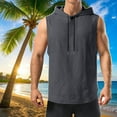 thumbnail image 2 of Mens Work Out Gym Beach Vest Hoods Coat for Man Sleeveless Hawaiian Cami Tank Hooded Tropical Fall Winter Vest 2025, 2 of 7
