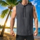 thumbnail image 1 of pstuiky Camisetas sin mangas para hombre, Sudadera deportiva sin mangas con capucha de color liso para hombre, de alta elasticidad, para fitness, musculosa y sin mangas Chaleco para hombre l, 1 of 7