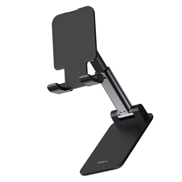 Bearachild Soporte para teléfono Almohadilla antideslizante 50-145 ° Soporte de altura ajustable Tableta Teléfono inteligente Soporte de Teléfono y Comunicación Negro