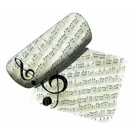 Spoontiques Padded Eyeglass Case, Music Lover, with Matching Lens Cloth