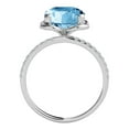 thumbnail image 4 of Mauli Jewels Rings for Women 2.35 Carat Diamond And Cushion Shape Blue Topaz 2.25 Carat.Twt Ring 4 Prong 10K White Gold, 4 of 7