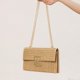 thumbnail image 5 of Cartera de mano Liadreem de paja tipo clutch para verano 29 x 3 x 18 cm caqui, 5 of 7