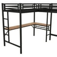 thumbnail image 6 of Euroco Metal L-Shaped Twin Size Loft Bed with Two Desk for Kids Teens Bedroom, Black, 6 of 12