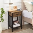 thumbnail image 3 of VECELO Nightstand with Drawer and Storage Shelf, Modern End Side Table for Bedroom, Living Room, Office, Antique Brown, 3 of 10