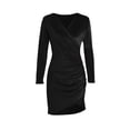 thumbnail image 5 of Kiplyki Women's Long Sleeve Fall Dress Solid Ladies KoreanVelvet Slim Hedging Dress, 5 of 5
