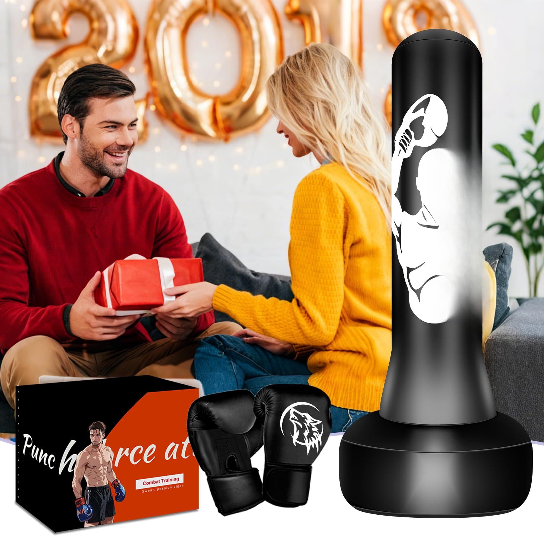 Freestanding Punching Bag With Gloves  70'' Superior Boxing Stand For Adults & Teens No Drill Kickboxing Bags Men Women Beginners Mma Muay Thai Karate Home Fitness