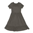 thumbnail image 4 of Vestido informal de playa con cuello cuadrado y pliegues en línea A para mujer - Tejido transpirable, estilo versátil, sandalias/zapatillas deportivas - Tallas S-XL para vacaciones, 4 of 4