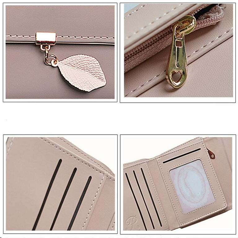 Yuanbang Women's Wallet Cute Short Wallet Leather Small Purse Girls Money Bag Card Holder Ladies-Black, Adult Unisex, Size: 11.5*9.5*2.5CM