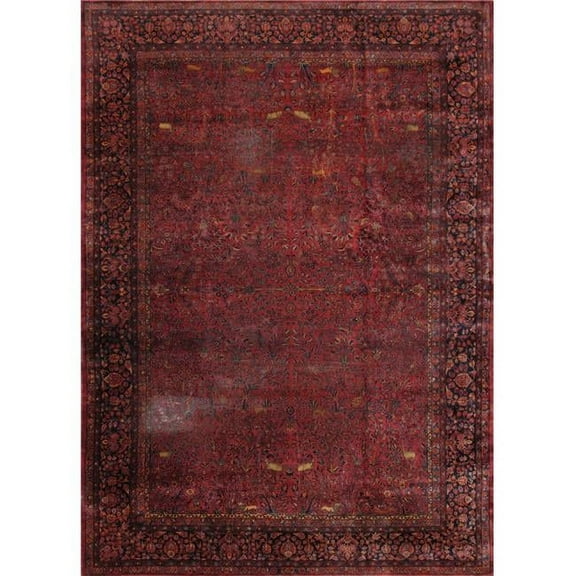 Pasargad Home 59725 10x15 Antique Azerbaijan Burgundy Wool Area Rug-10 ft. 6 in. X 14 ft.10 in.