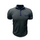 thumbnail image 3 of pstuiky Mangas cortas para hombre, Camisa informal de moda para hombre, color liso, con solapa, mangas, cuello redondo, botones y bolsillo camisetas de hombre xl, 3 of 6