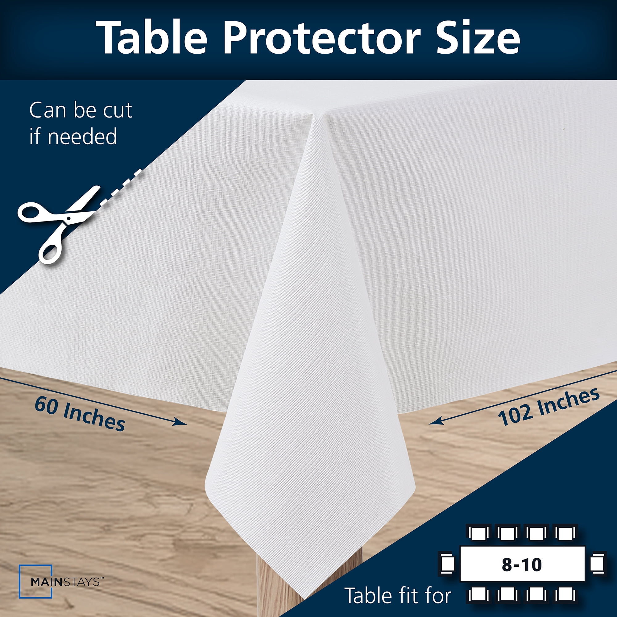 Mainstays PEVA Table Pad, 60 in x 102 in