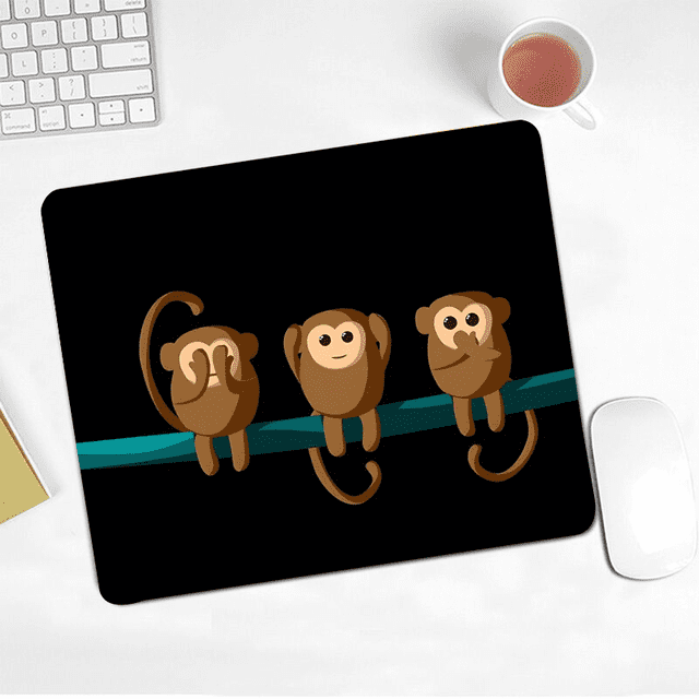 Cute Monkey Mouse Pad Personalized Anime Design Computer Laptop Non-Slip Rubber Mouse Pad 9.5x7.9 Inch