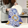 thumbnail image 2 of Bright Modern Geometric Tea Towels Set of 1 Flower Mexico Ethnic Kitchen Dish Cloth with Hanging Loop, 18"x28"Lint-Free Absorbent Towel for Kitchen Drying Wiping and Cleaning, 2 of 6