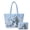 Blue Snowman, variant on Xmas Bow Women Quilted Tote Bag with Matching Pouch 2Pcs Christmas Large Handbag for Women, Daily Commute Use, Small Purse for Cosmetics Storage, Suitable for Shopping Travel