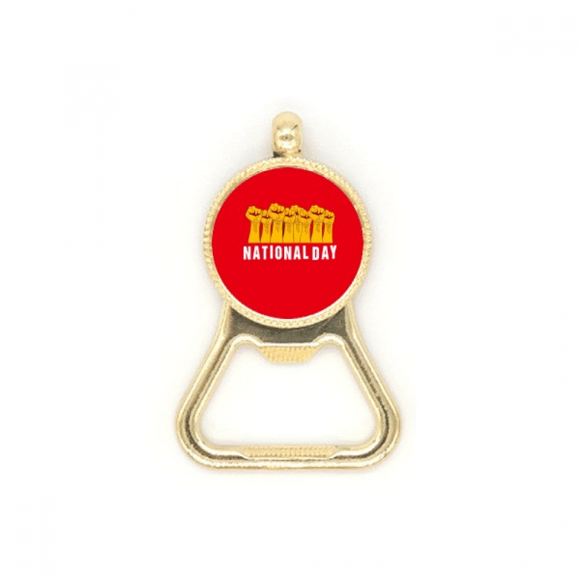 National Day Strong Nation Beer Bottle Cap Opener Stainless Steel Key Chain
