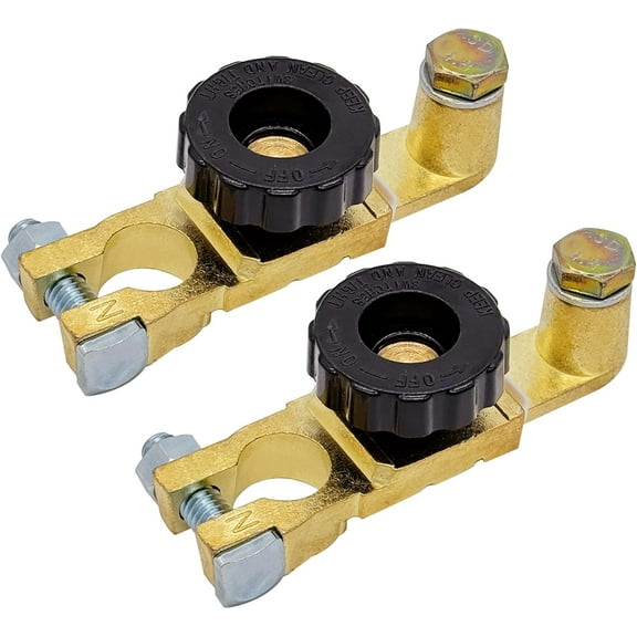 Top Post Battery Disconnect Switch,  Battery Master Switch Isolator W/ M8 Top Bolt for Power Disconnect Cut Off (2 Pack)