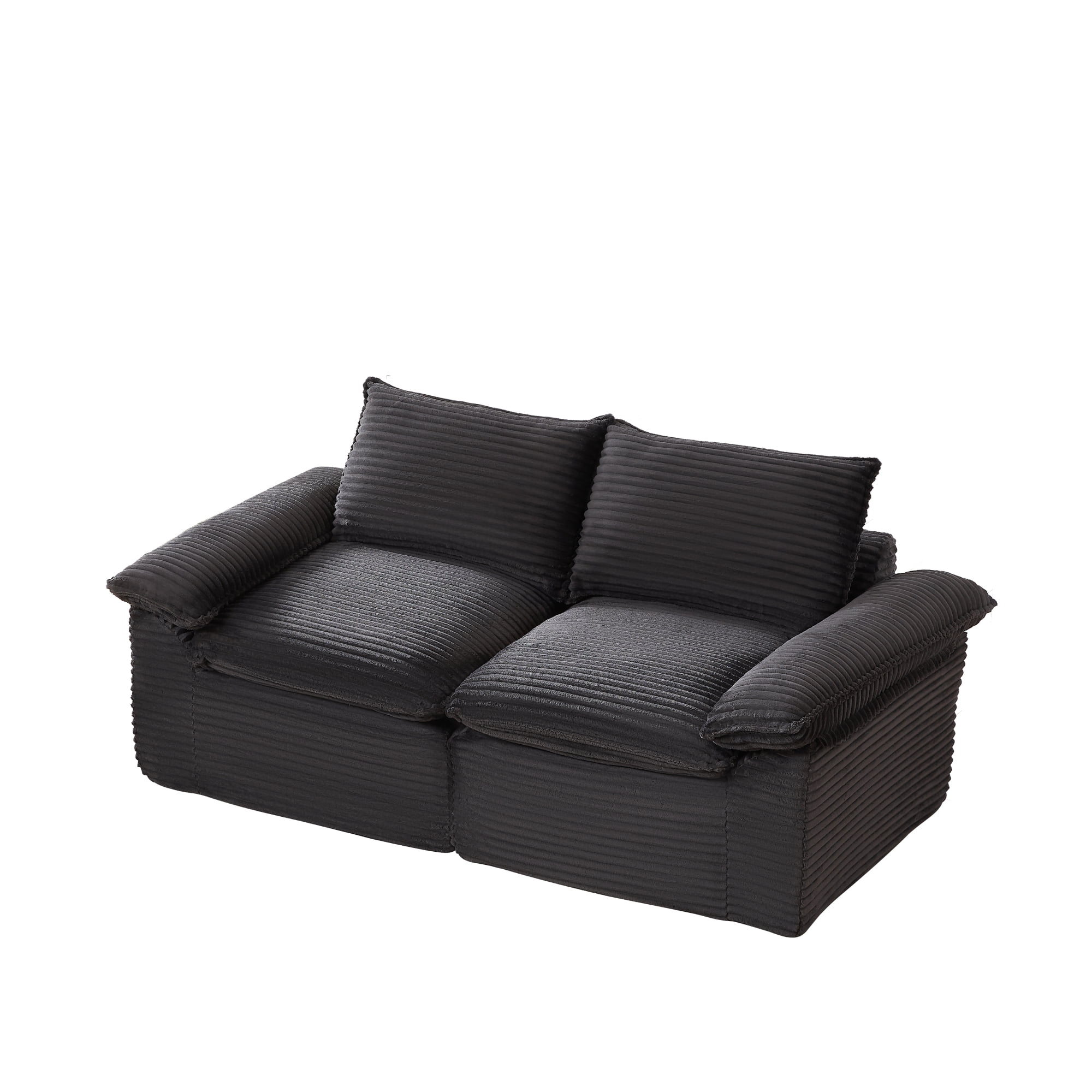 Leumius 80" Cloud Sofa,Modular Boneless Couches for Living Room, 3 Seater Modern Lounge Couch, No Assembly Required,Dark Gray