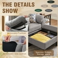 thumbnail image 5 of 79" Convertible Sectional Sofa Set, Small L Shaped 3-Seat Couch with Reversible Chaise and Accent Chair, Modern Linen Sofas Couches for Living Room, LightGrey, 5 of 7