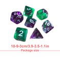 thumbnail image 1 of 1 Set Polyhedral Dice Double Color Acrylic Toys Interesting Role Playing Games Craps Entertainment Accessory for Math Teaching Clean green purple, 1 of 9
