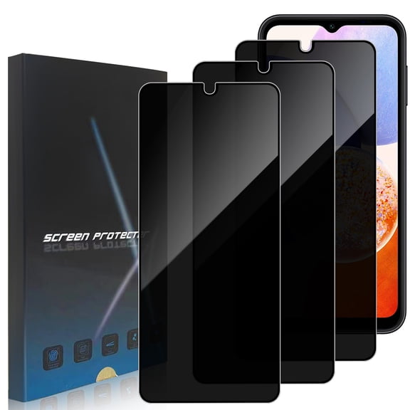 ZYQEEE Privacy Screen Protector for Samsung Galaxy A14 4G/5G 6.6", Scratch Resistant Anti-Spy Tempered Glass Film, Bubble Free, Easy Installation,Case Friendly,3 Pack