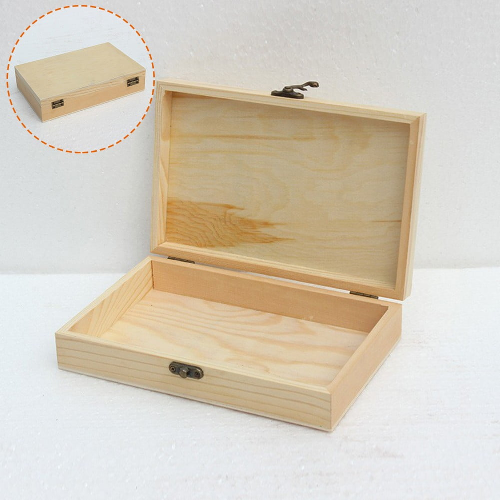 Two Compartments Lidded Wooden Box To Store Photos Pictures Data Memory Stick 