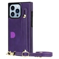 thumbnail image 2 of CCSmaller for iPhone 15 Pro Max Case with Card Holder for Women, Phone Case Crossbody with Wrist Strap & Removable Adjustable Shoulder Lanyard Cover for iPhone 15 Pro Max KB Purple, 2 of 8