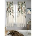 thumbnail image 5 of Christmas Curtains 63 Inch Length,Sheer Curtains for Bedroom Living Room Window Xmas Botanical Pinecone Eucalyptus Leaves Rustic Rod Pocket Drapes Kitchen Curtains Small Half Window 42"x63" 2 Panels, 5 of 7