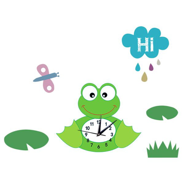 FROG Wall Clock green frogs art animal decor toad gift 