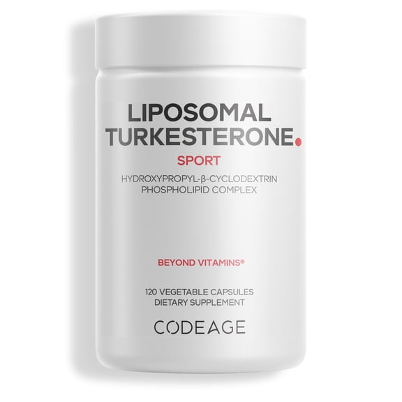 Codeage Liposomal Turkesterone Supplement, Ajuga Turkestanica & Hydroxypropyl-β-Cyclodextrin, 120 ct