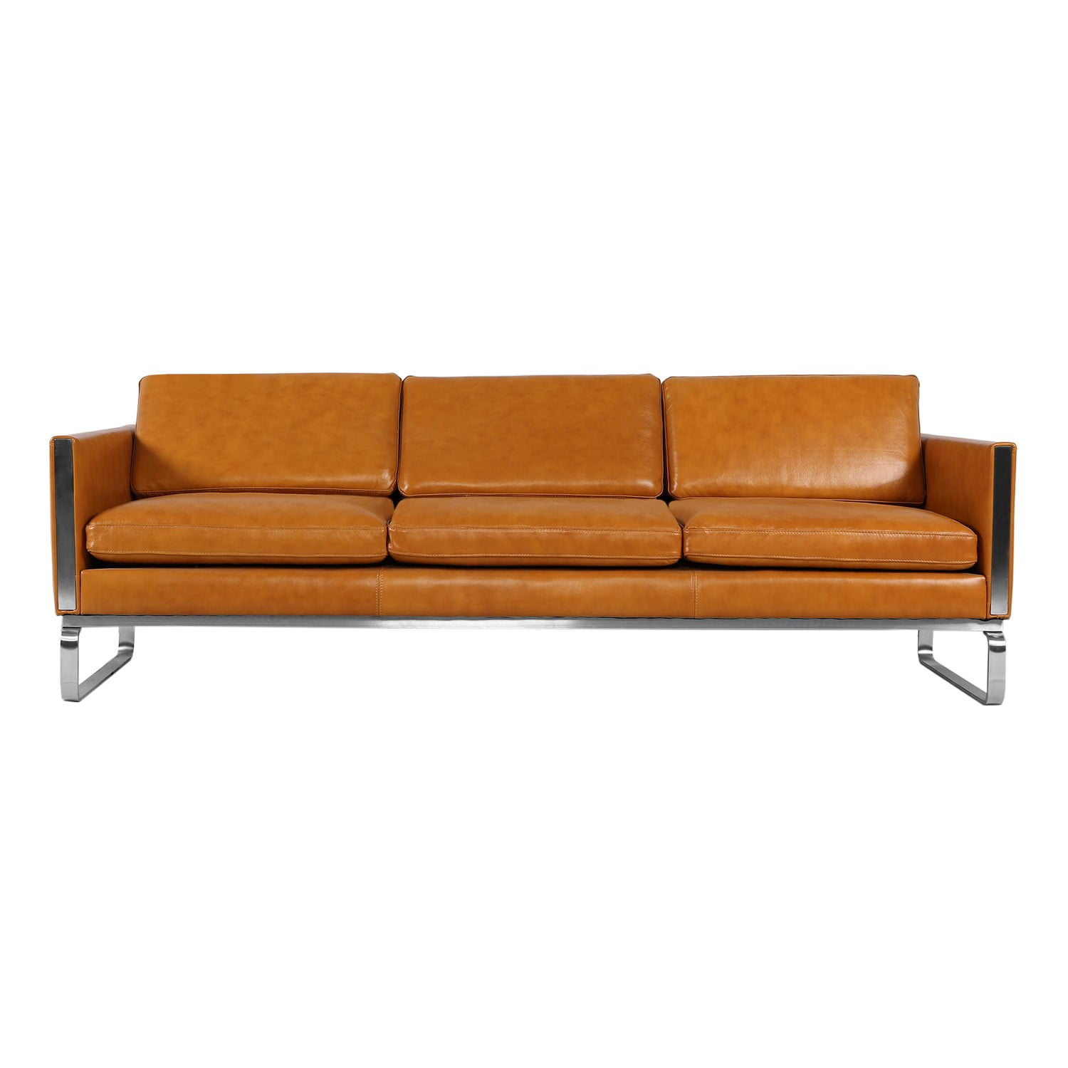 Kardiel Amsterdam CH103 Midcentury Modern Sofa, Premium Tan Aniline