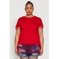 thumbnail image 2 of Womens Plus Size Fringe Trim Tee, 2 of 5