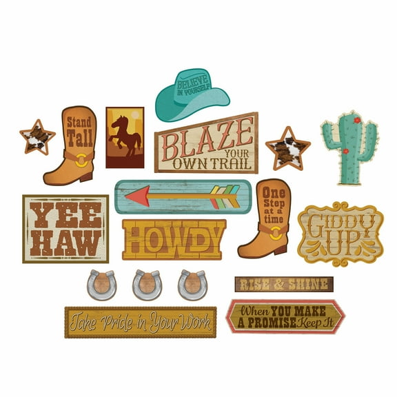 Eureka Wild Wild Classroom Gallery Wall Bulletin Board Set, 18 Pieces