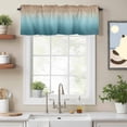 thumbnail image 3 of Teal Green Window Valance for Kitchen, and Brown Gradient Rod Pocket Short Curtain for Small Windows, Light Filtering Decorative Valance, 42 x 12 Inch, 1 Panel, 3 of 9