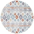 thumbnail image 4 of SAFAVIEH Berber Dusan Abstract Shag Area Rug, 7' x 7' Square, Blue Rust/Ivory, 4 of 7