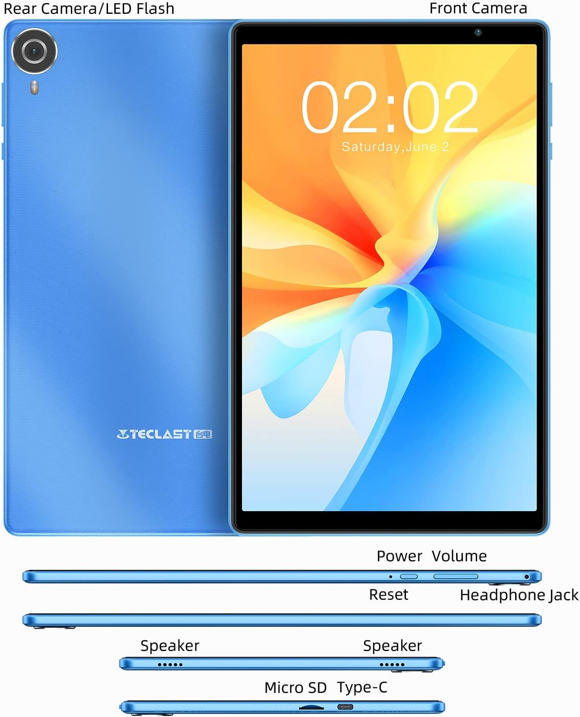 Android 13 Tablet , TECLAST P26T 10 inch Wifi Tablet for Adults Kids, 8GB RAM 64GB ROM 1TB Expand Kids Tablet, 1.8Ghz 4-core CPU, 2.4G+5G WiFi 6, 10.1'' IPS Screen, Dual Cameras, Bluetooth 5.2, Stereo - image 4 of 9