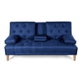 thumbnail image 2 of Sofá Cama De Lino Azul Modelo Caroli Makora Con Portavasos, 2 of 10