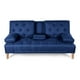 thumbnail image 2 of Sofá Cama De Lino Azul Modelo Caroli Makora Con Portavasos, 2 of 10