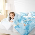 thumbnail image 3 of Manfei Golden Blue Bow Twin Comforter Sets,Girls Personalized Letter A Bedding Set,Polkadot Reversible,2-Piece,1 Comforter and 1 Pillowcase, 3 of 7
