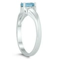 thumbnail image 2 of SZUL Women's 6X4MM Aquamarine and Diamond Wave Ring in 10K White Gold, 2 of 4