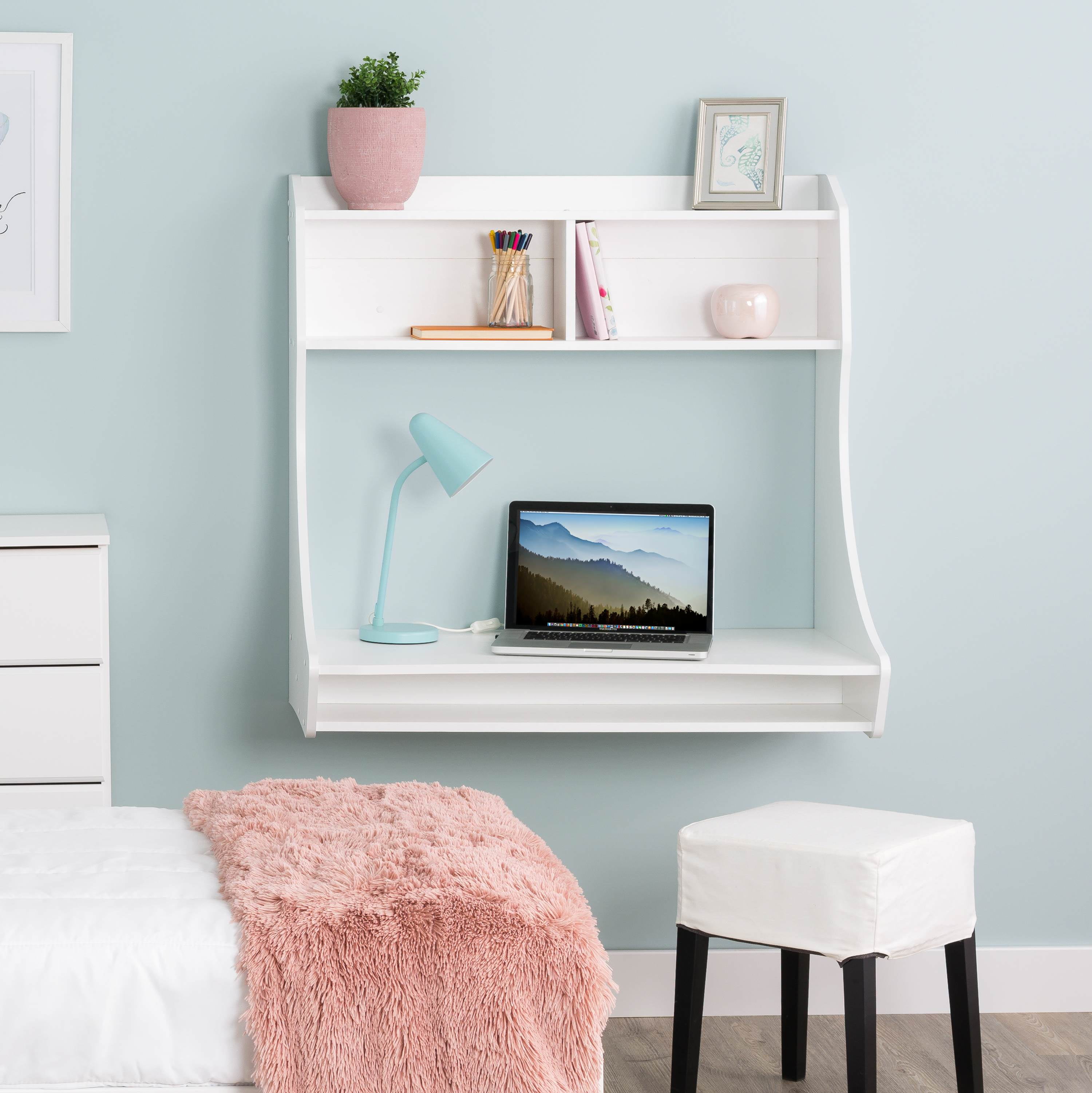 Desks & Workstations Home prepac BEHW09021 Compact Hanging Desk Black