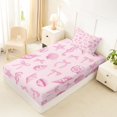 thumbnail image 4 of jejeloiu Pink Bowknot Bow Twin Sheet Sets,Cute Bowtie Ribbon Bedding For Girls Women 3-Piece, 4 of 6