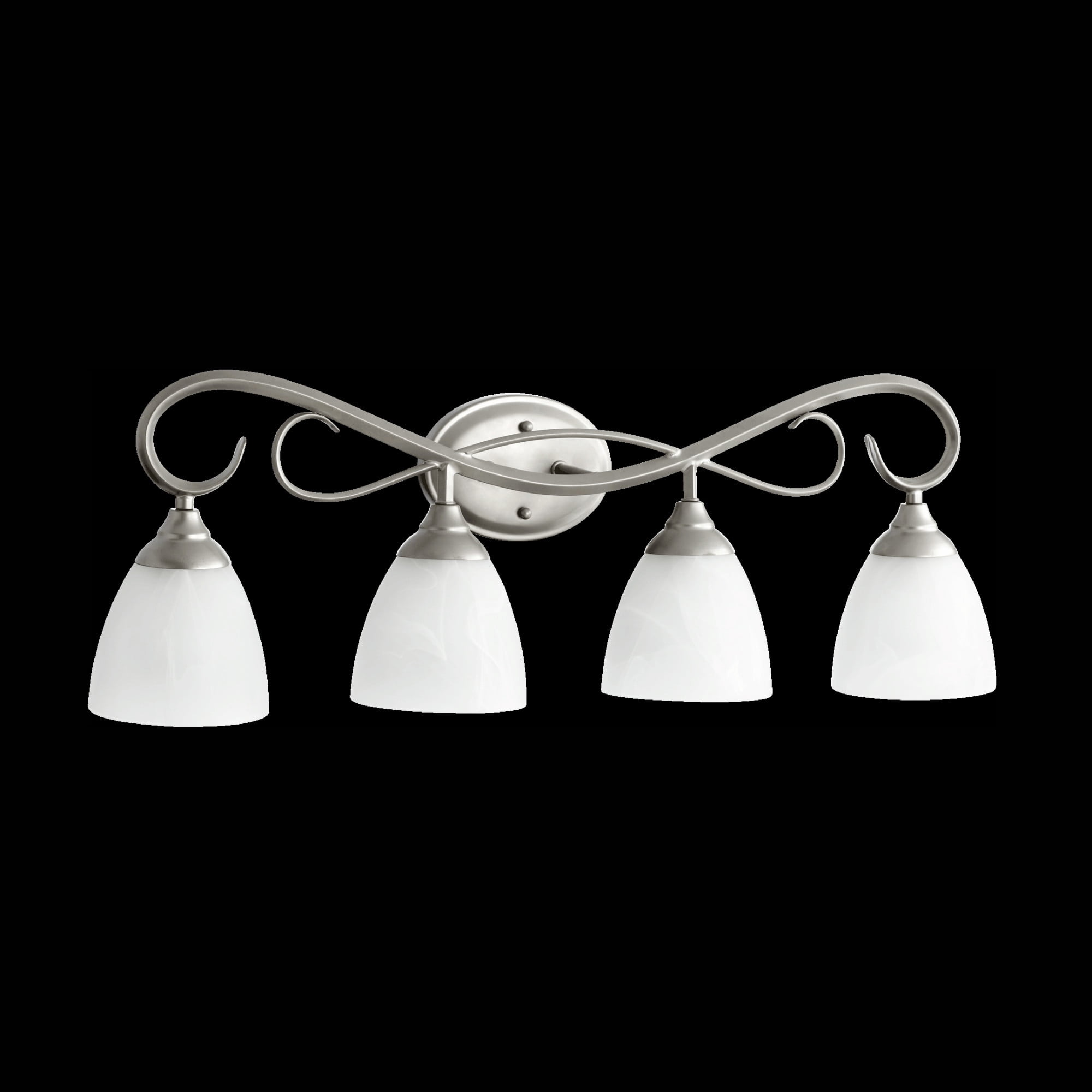 Quorum Lighting Powell 4-Light Classic Nickel Vanity Fixture
