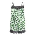 thumbnail image 5 of Blmnix 2 Piece Pajama Set St. Patrick Sleepwear Sets Tops Green Short Lace Neckline Sleeveless Slim-Leg Womens Valentines Pajamas,XL, 5 of 5