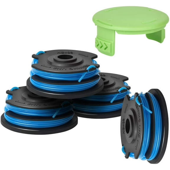 Weed Eater Replacement Spool For Greenworks 29242/29082 27' 065-Inch Dual Line Cord Compatible With Greenworks Models 21212 And 21272 (4 Spools, 1 Cap)