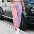 thumbnail image 6 of BRDFRL Womens Sweatpants with Pockets Cotton Solid Color Drawstring Women's Pants with Pockets Sweat Pants Trousers Purple XL, 6 of 7