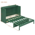 thumbnail image 6 of Full Size Murphy Bed with Storage Drawers, Space Saving Wall Bed with Rattan Design, Fold Down Cabinet Bed for Small Spaces, Green, 6 of 8